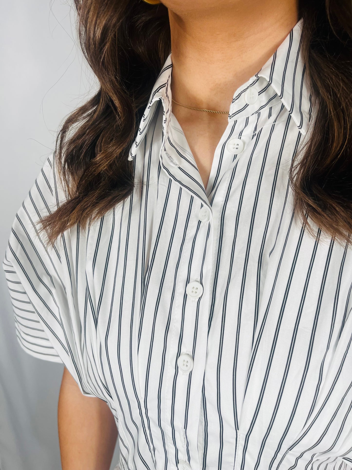 Pinstriped Poplin Midi