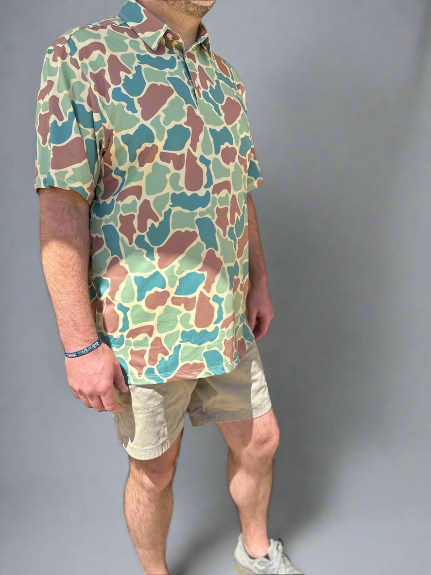 Light Green Camo Performance Polo