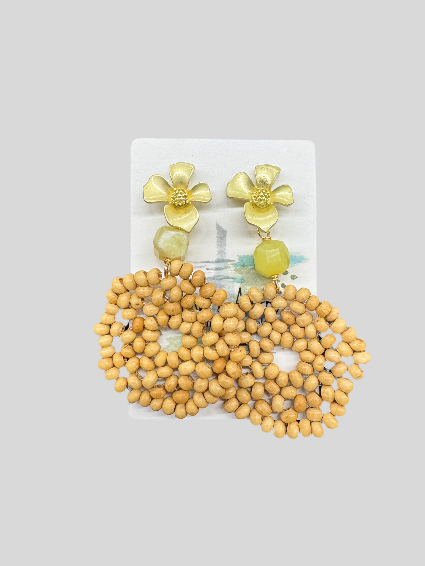 Woven Circle Flowers Earrings