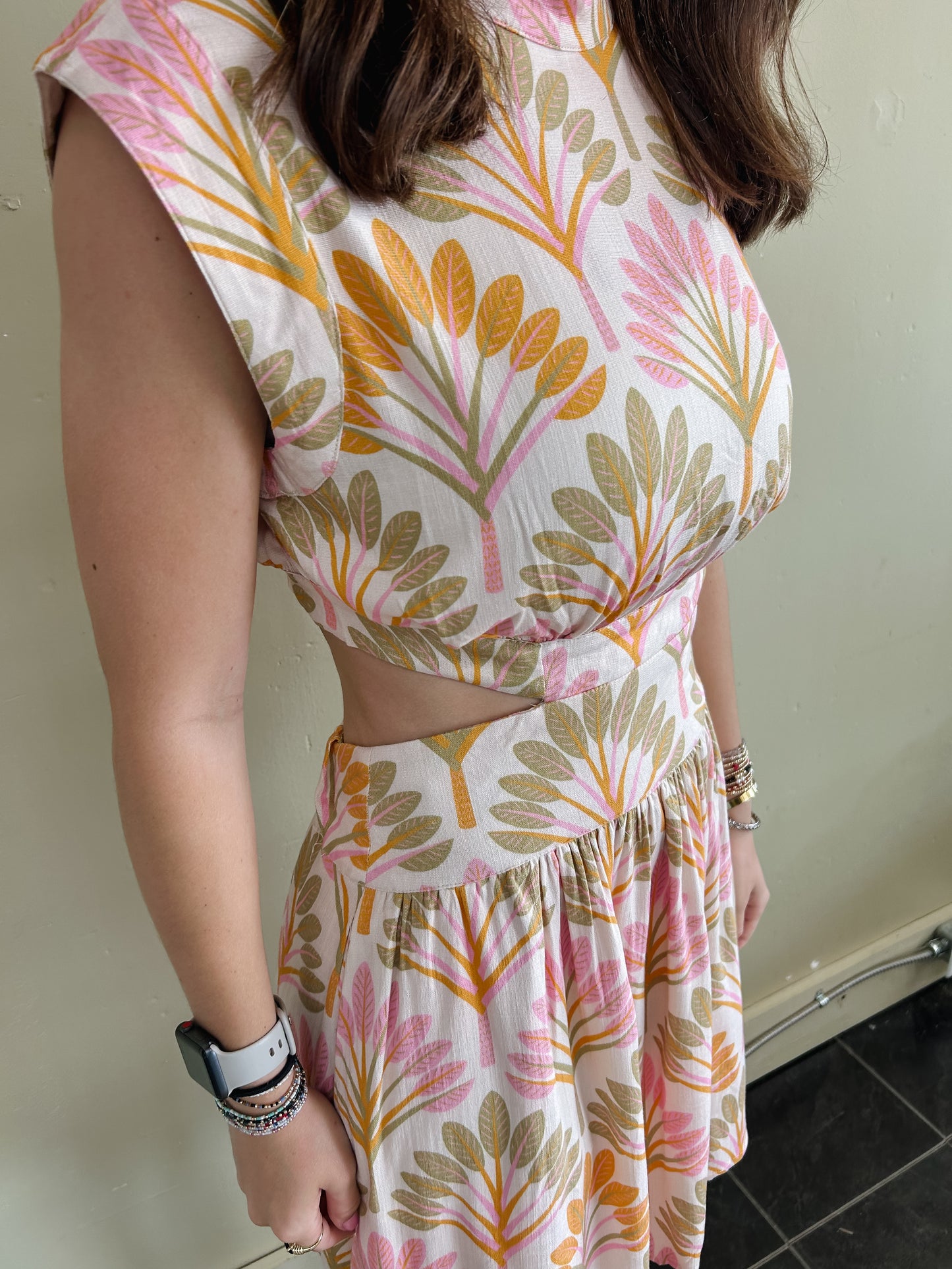 Elise Dress in Spring Palms