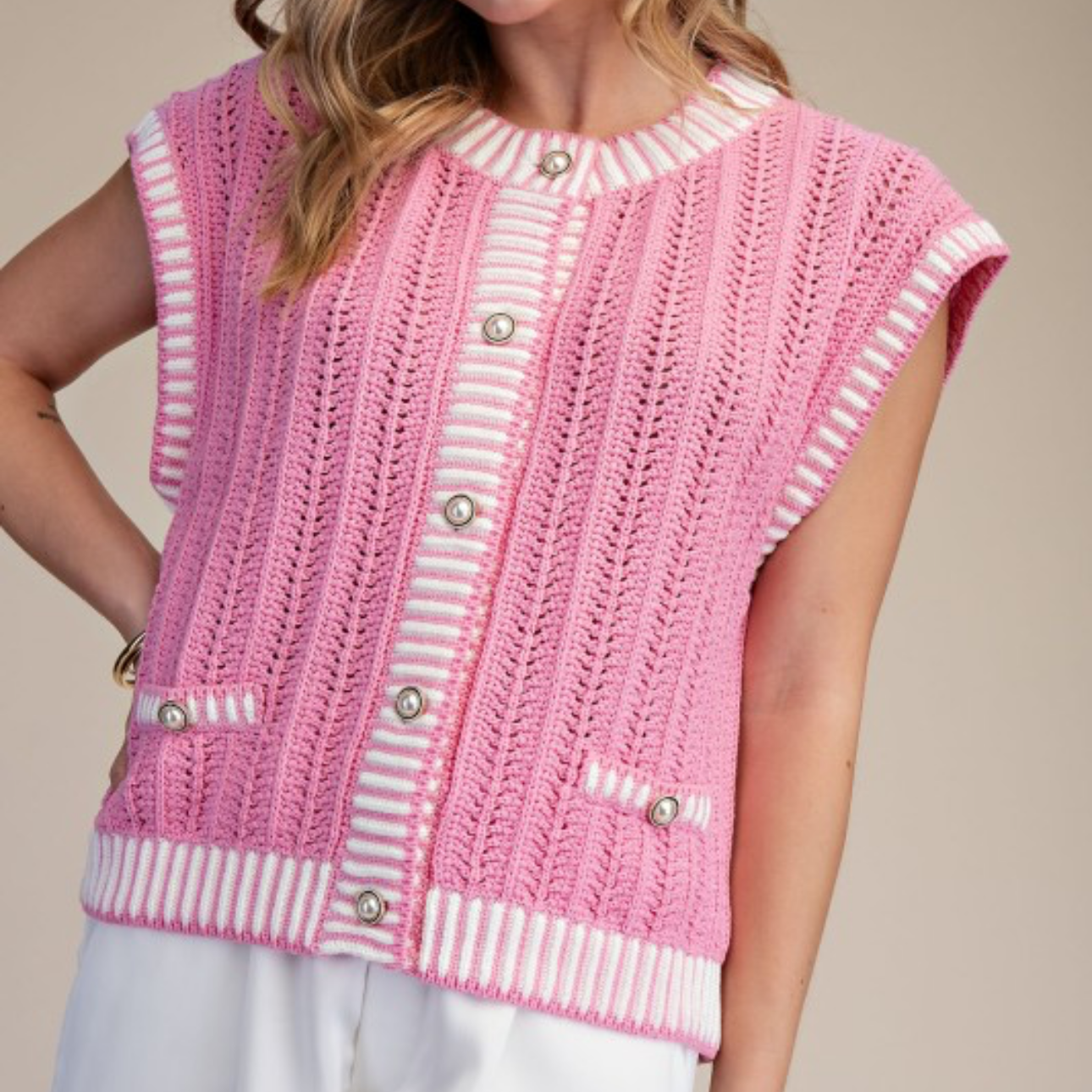 Charlotte Button Front Vest