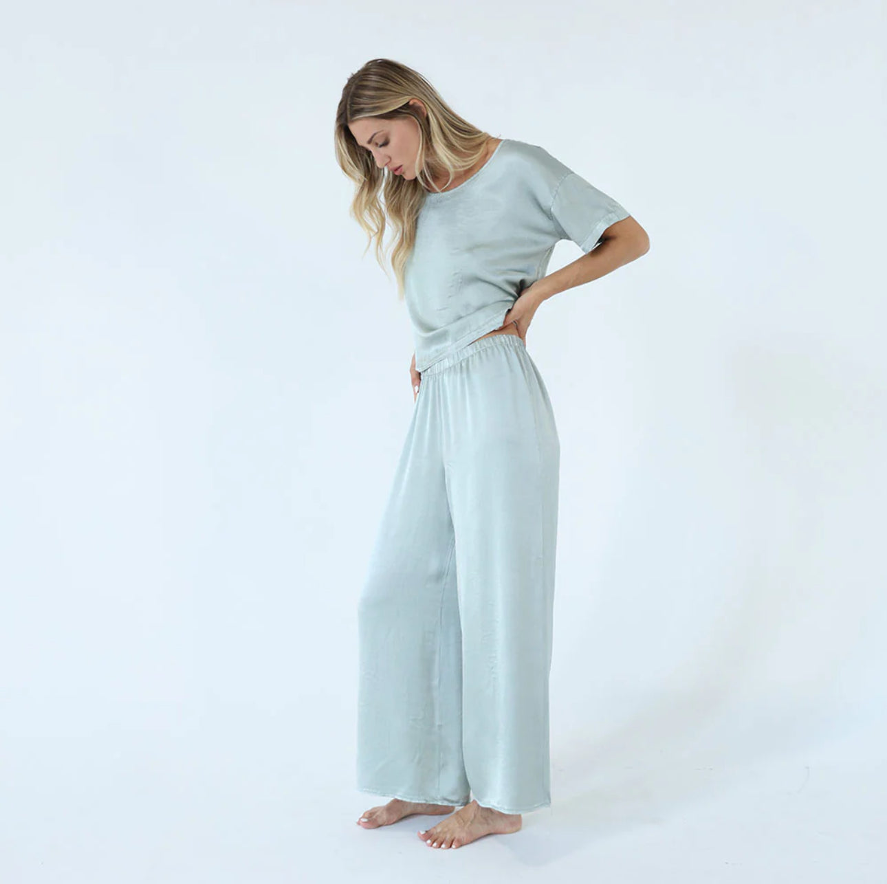 Mo-Satin Palazzo Pant