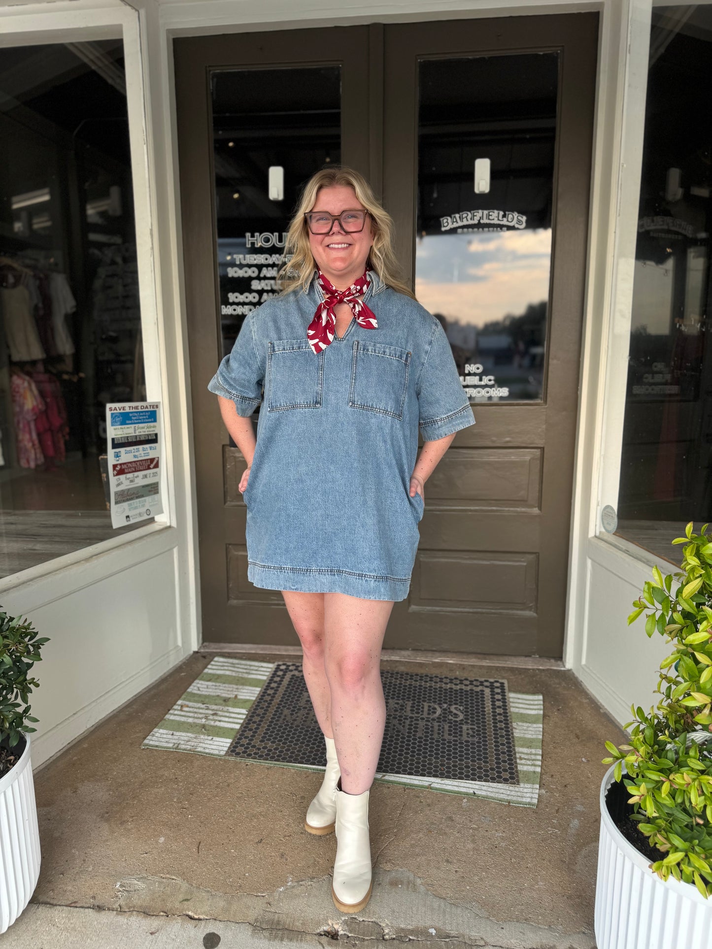 Dallis Foshee Scarf in Crimson + White