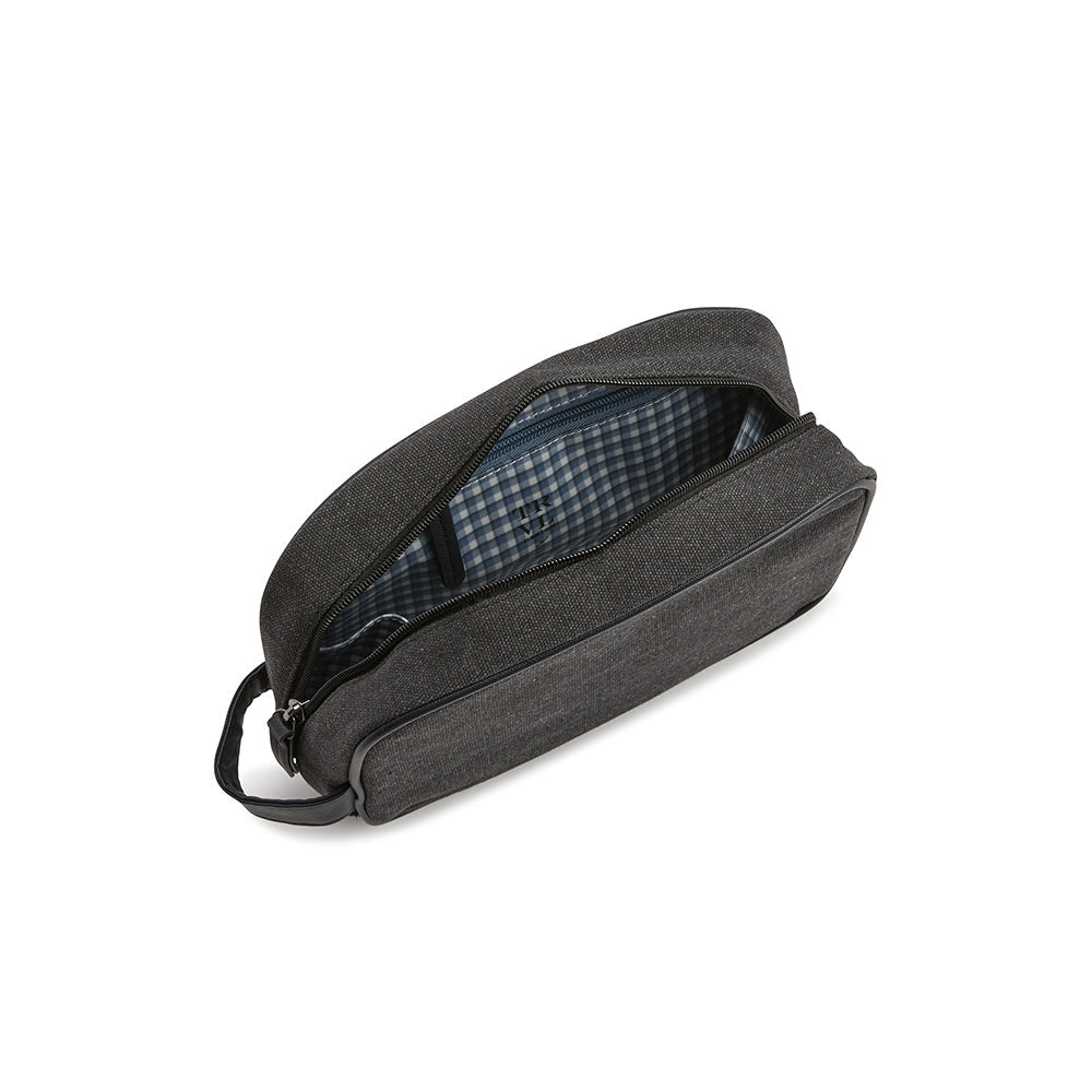 TRVL Men’s Dopp Toiletry Bag - Coated Canvas Indigo