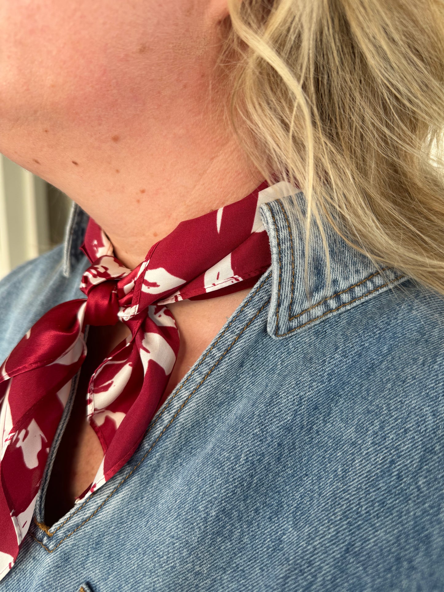 Dallis Foshee Scarf in Crimson + White
