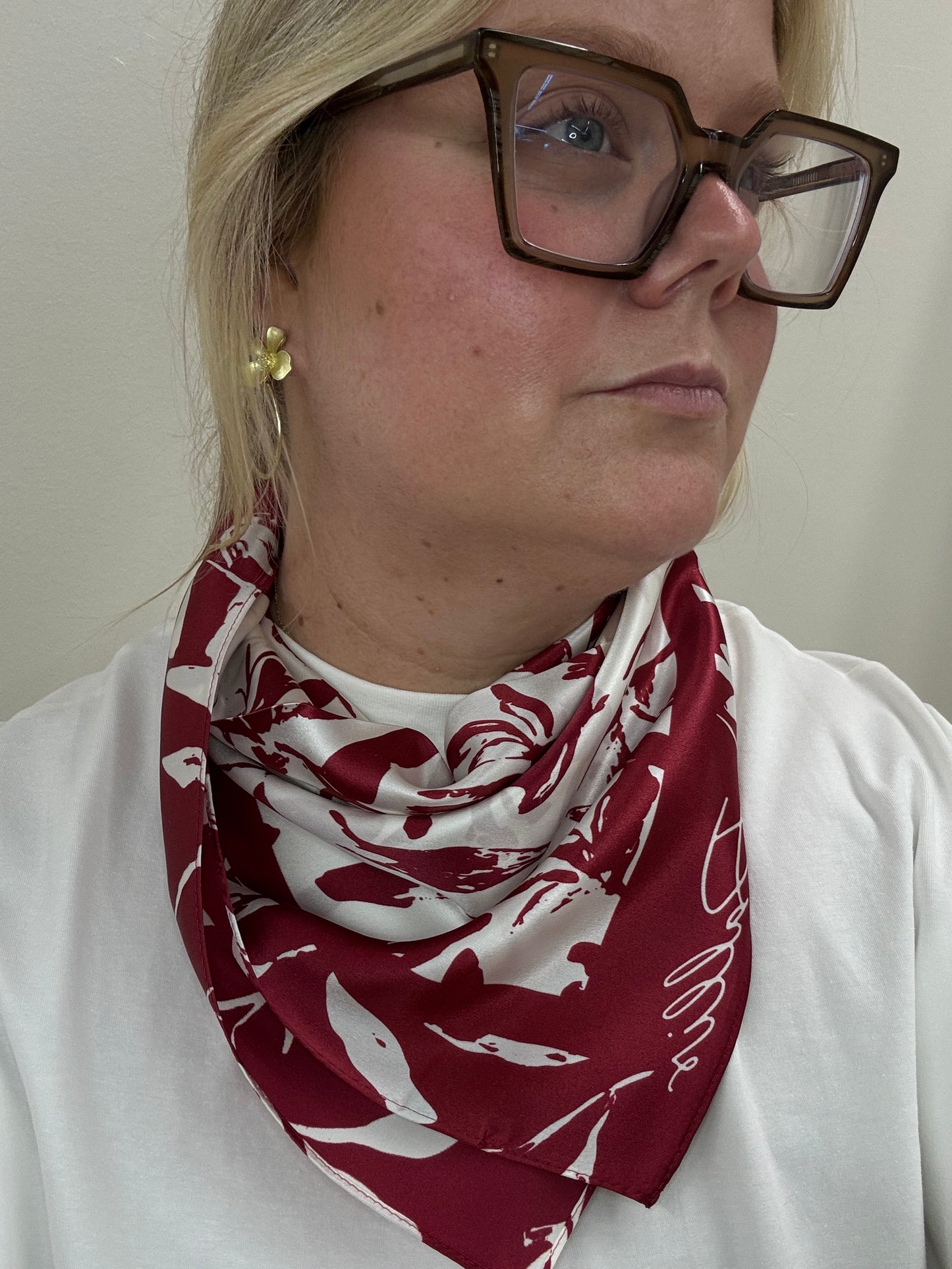 Dallis Foshee Scarf in Crimson + White