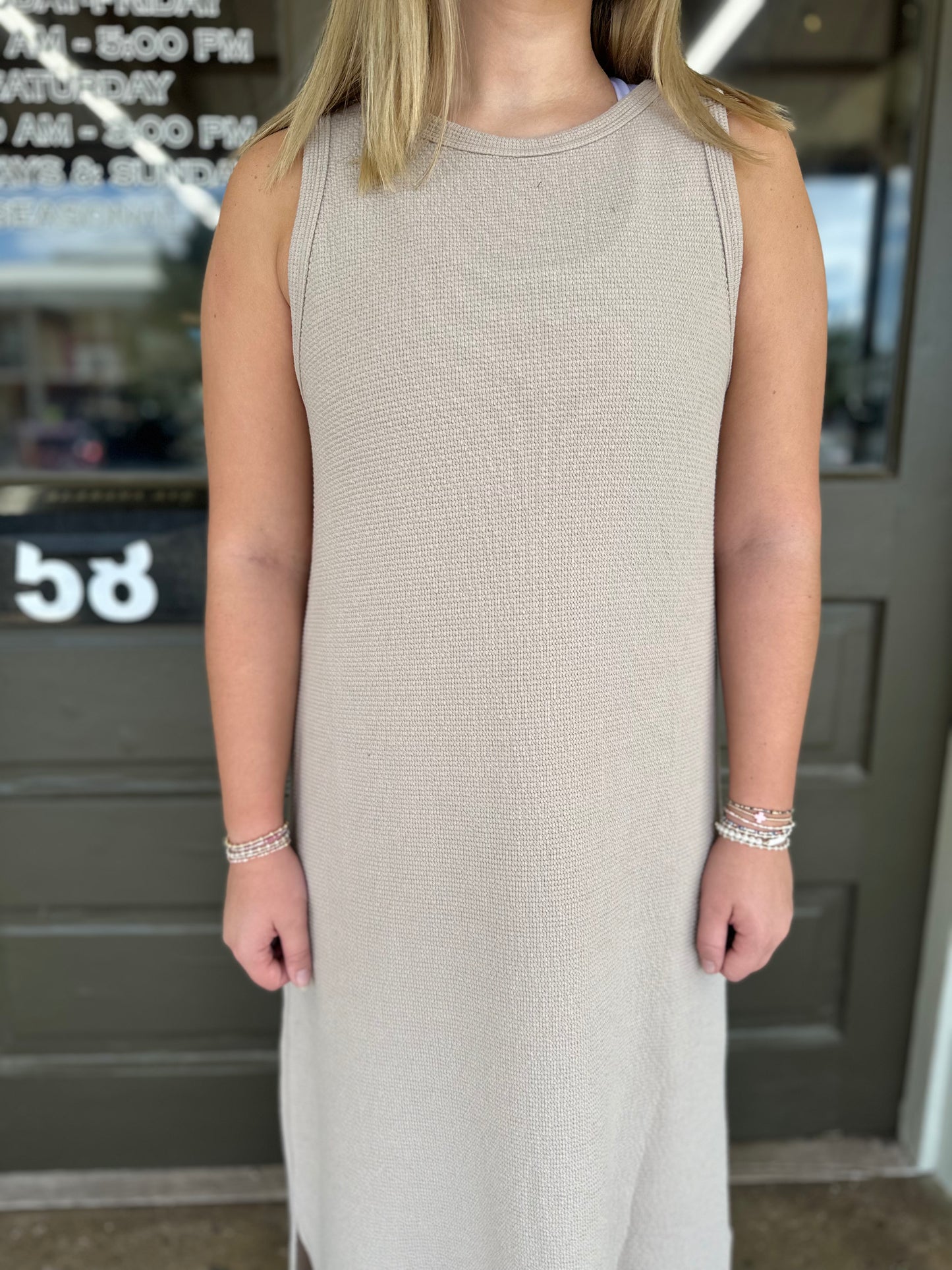 Cloud Knit Tank Midi in Taupe