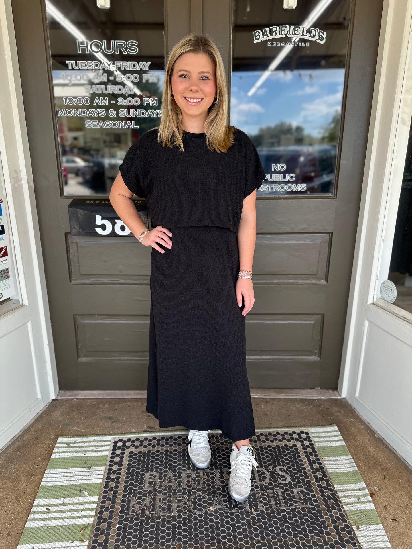 Cloud Knit Overlay Midi in Black