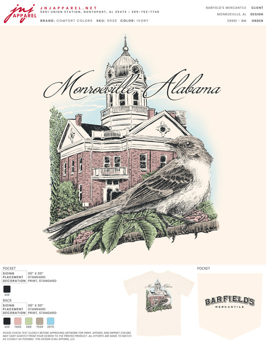 Barfield's Mercantile Courthouse Tee - Ivory