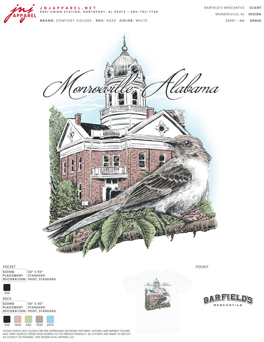 Barfield's Mercantile Courthouse Tee - White