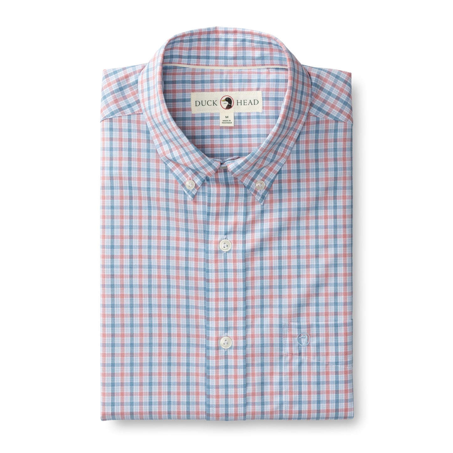 Trent Plaid Performance Poplin in Sunwashed Red