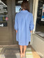 Linen Mini Shirt Dress - 100% Italian Linen (Blue)