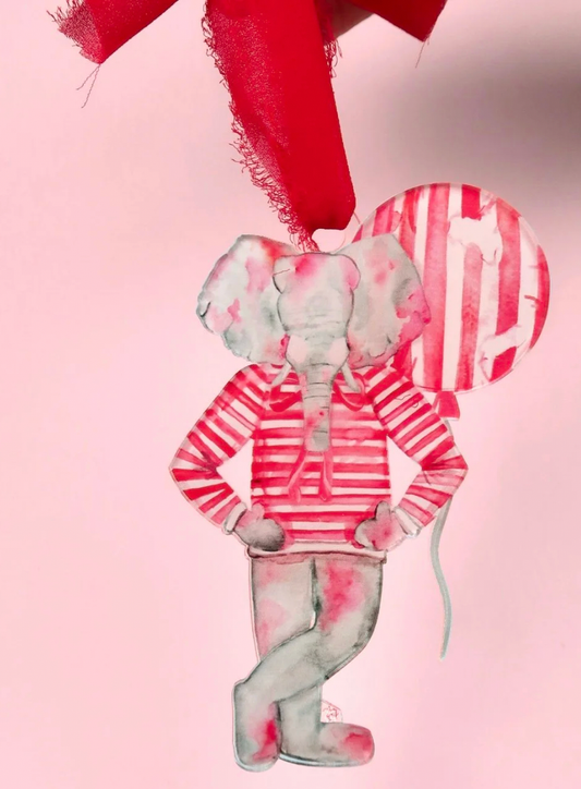 Red Elephant Acrylic Bottle Charm / Ornament