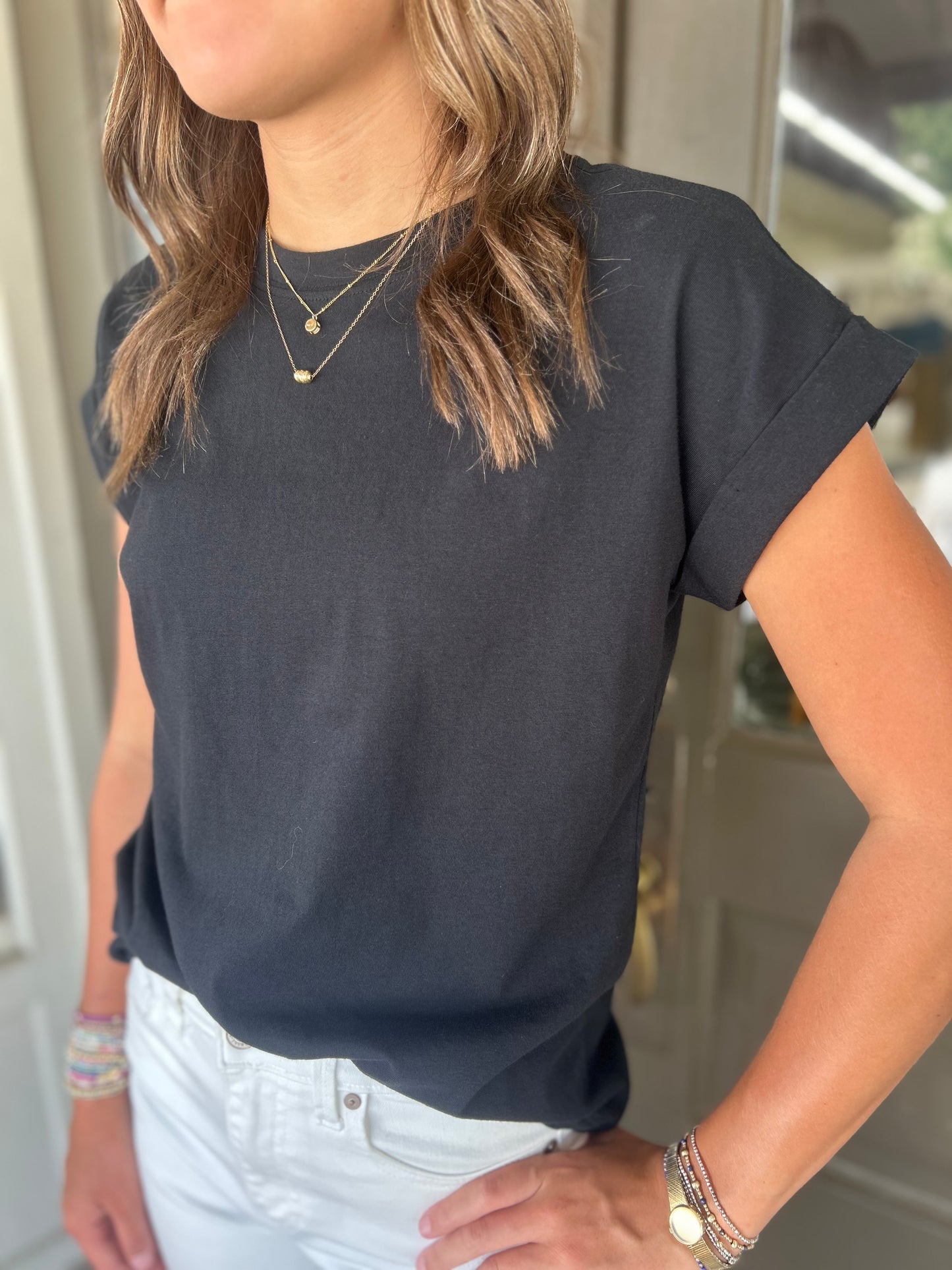 Cotton Tee in Black