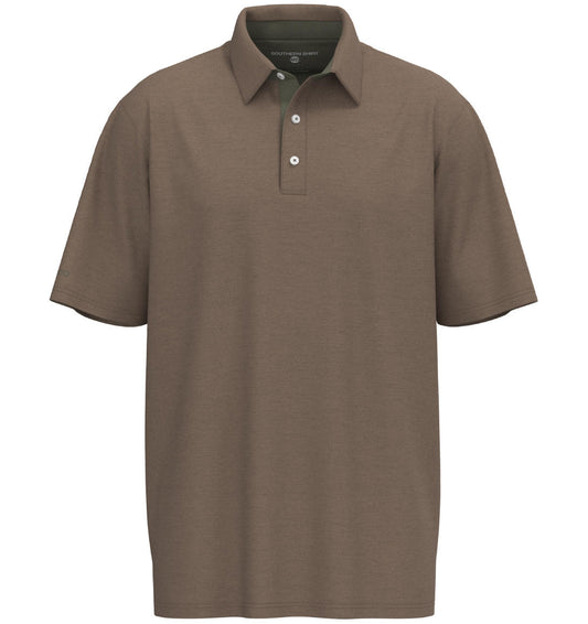 Grayton Heathered Polo - Caribou