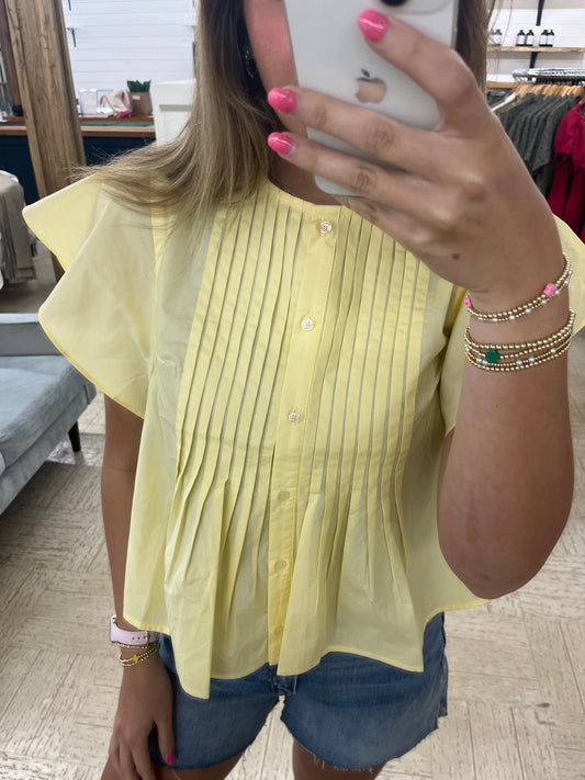 Flutter Kaftan Top in Banana