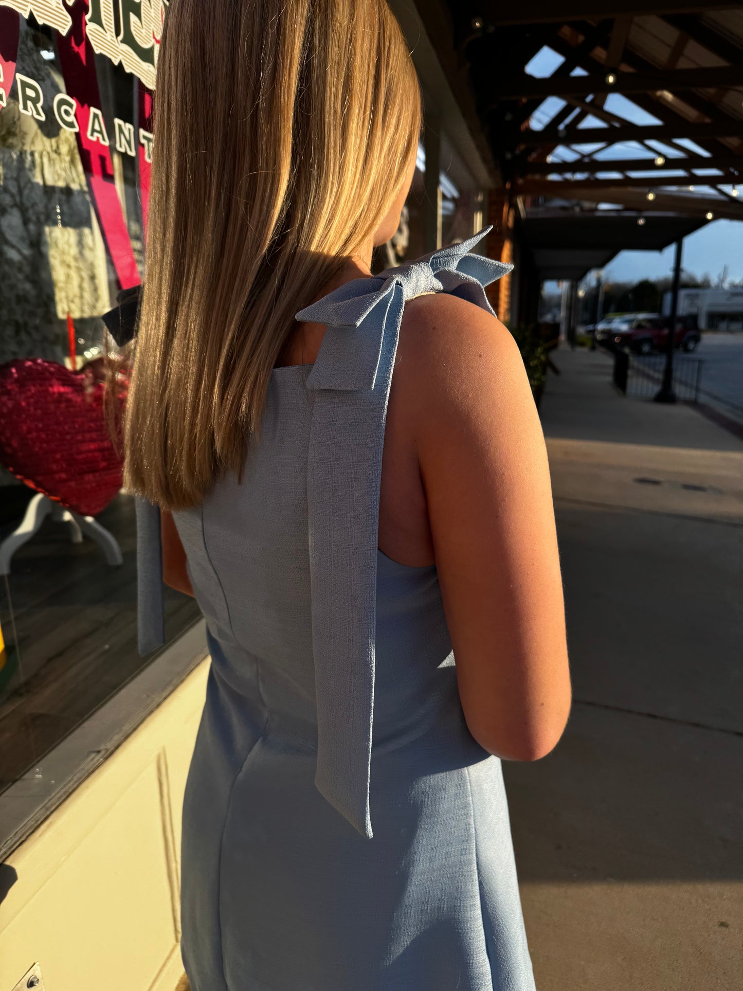 Sunday Blue Bow Dress