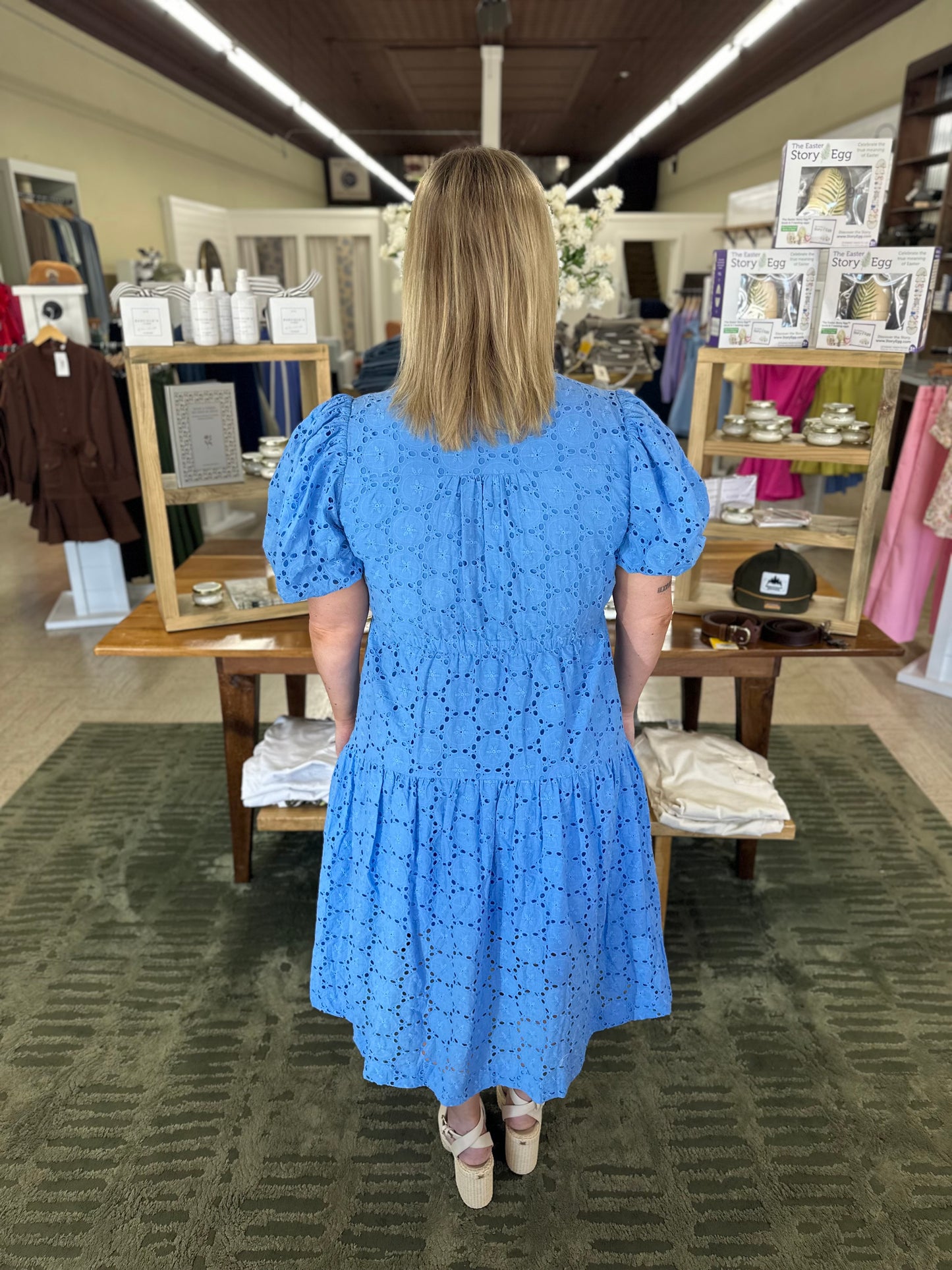 Caroline Eyelet Midi Dress