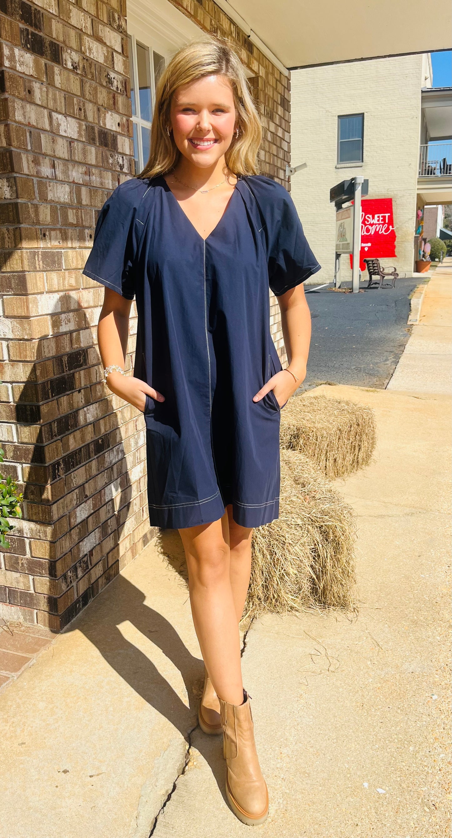 Contrast Stitch Dress