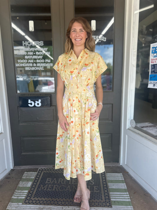 Marigold Garden Midi Dress