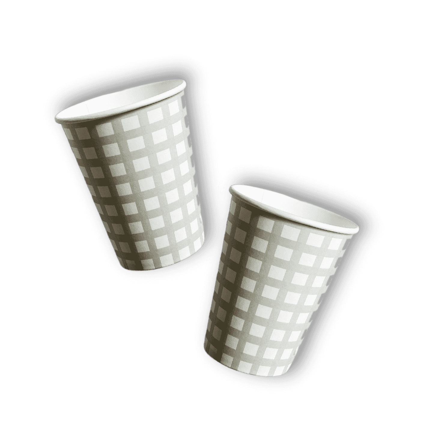 Green Gingham Cups (8pcs)