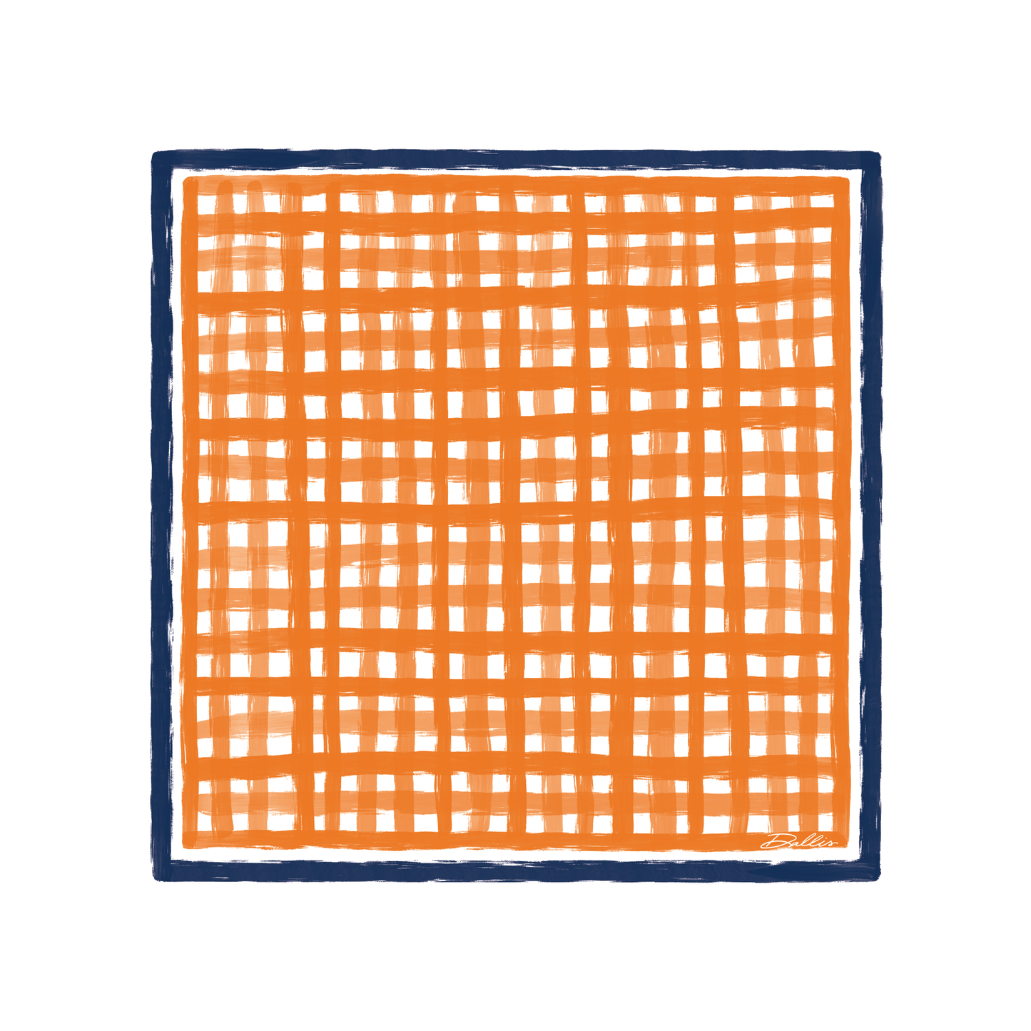 Tailgate Check Scarf in Orange & Navy