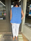 Sleeveless Button Back Linen Top - 100% Italian Linen (Heavenly)