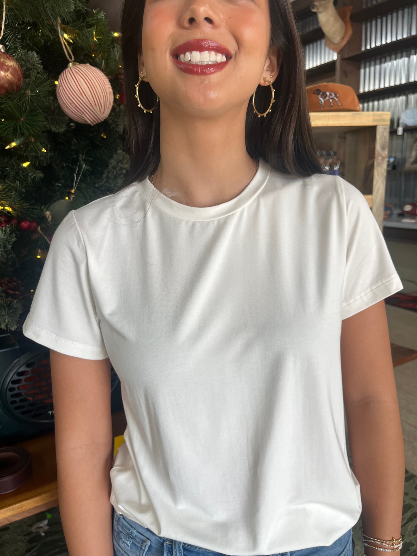 Basic Tee in Off White