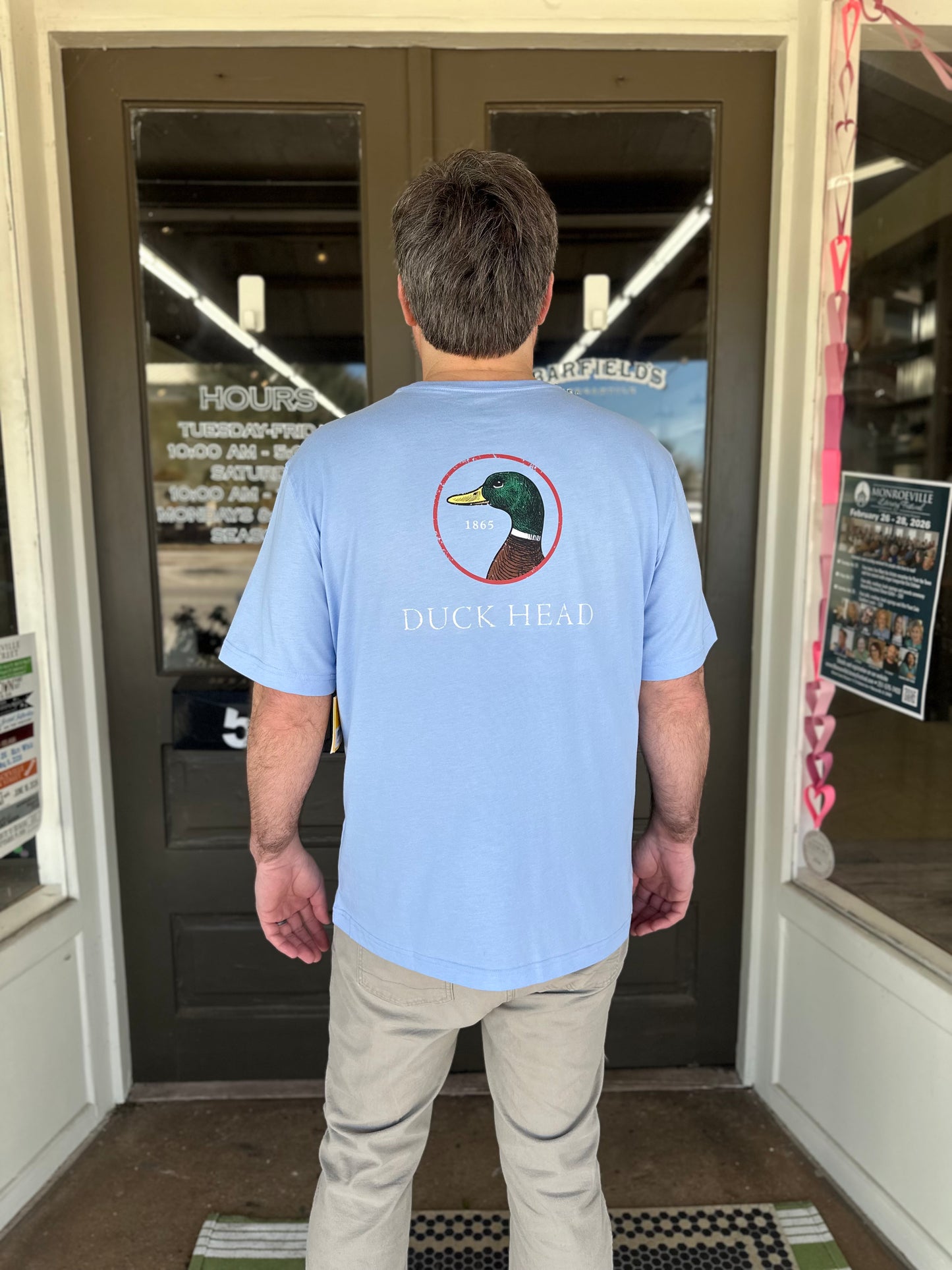 Duckhead Logo T-shirt in Serenity Blue Heather
