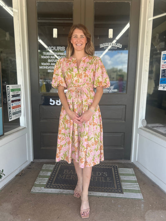 Meadow Bloom Midi Dress