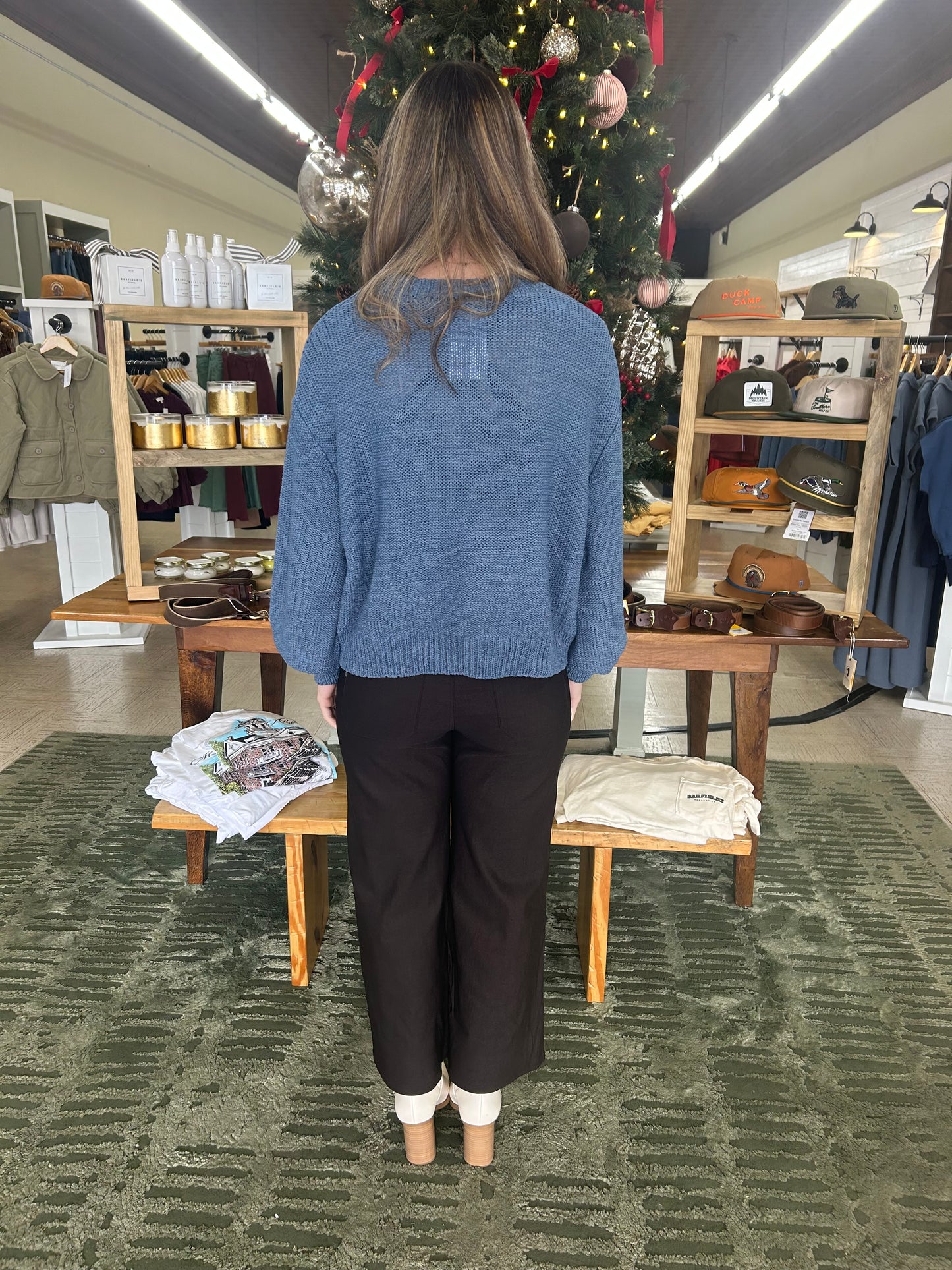 The Essential Balloon Sleeve Sweater in Dusty Blue