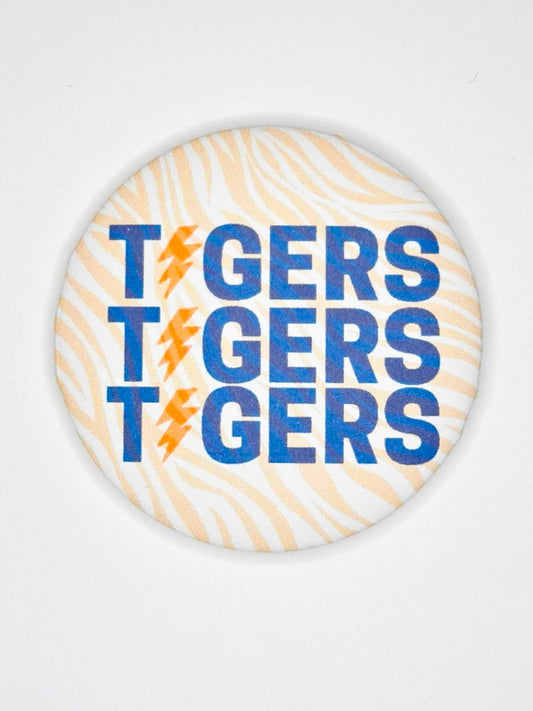 Tigers x3 Bolt Button (orange & navy)