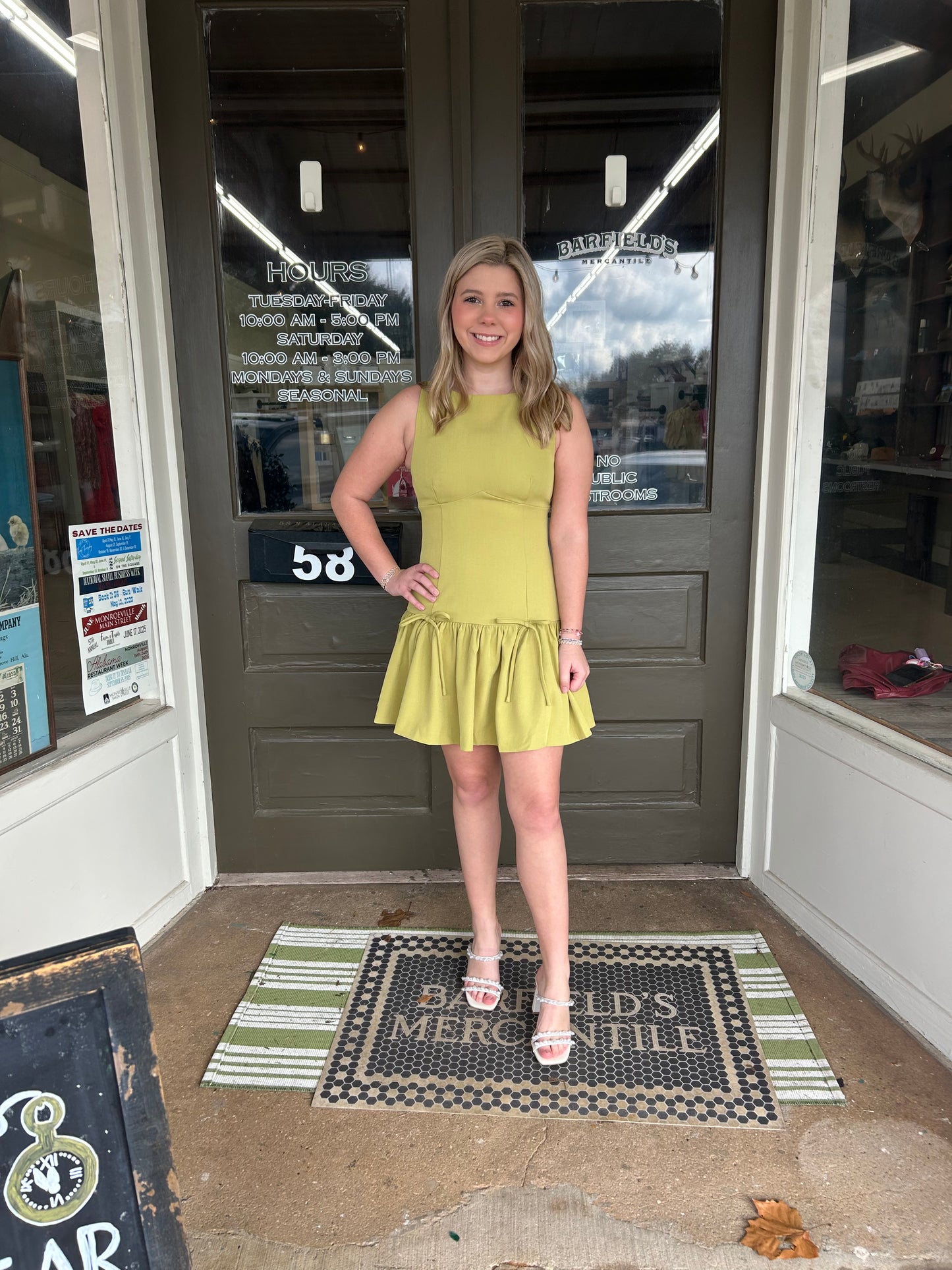 Greer Drop Waist Bow Dress