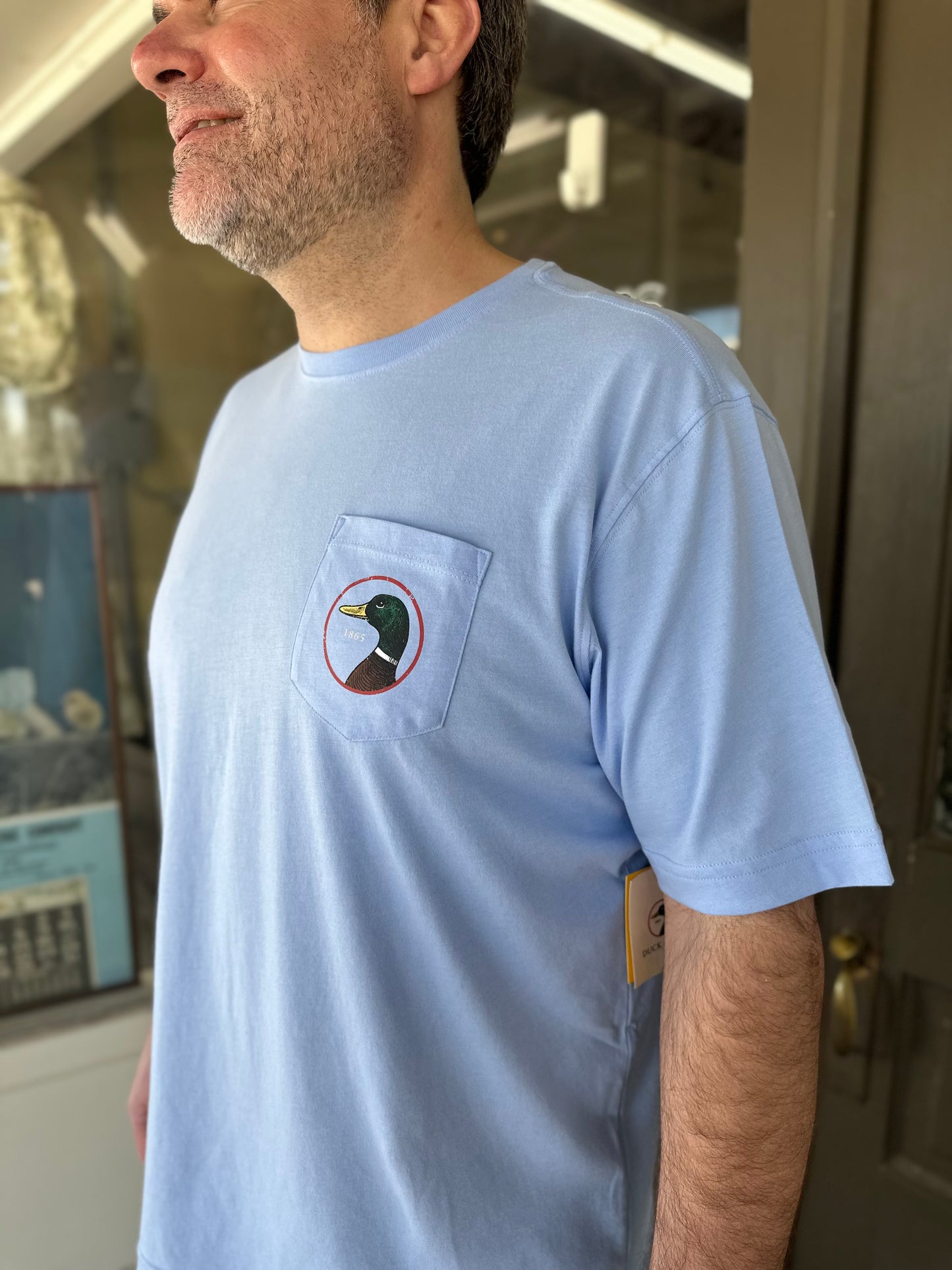Duckhead Logo T-shirt in Serenity Blue Heather