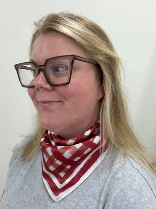 Tailgate Check Scarf in Crimson