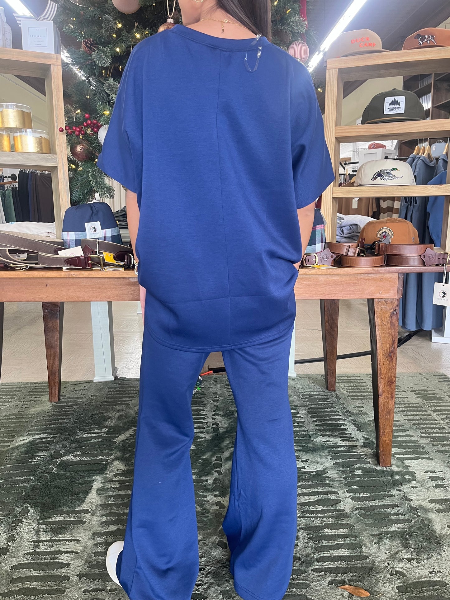 Paris Bell Bottom Pants in Navy