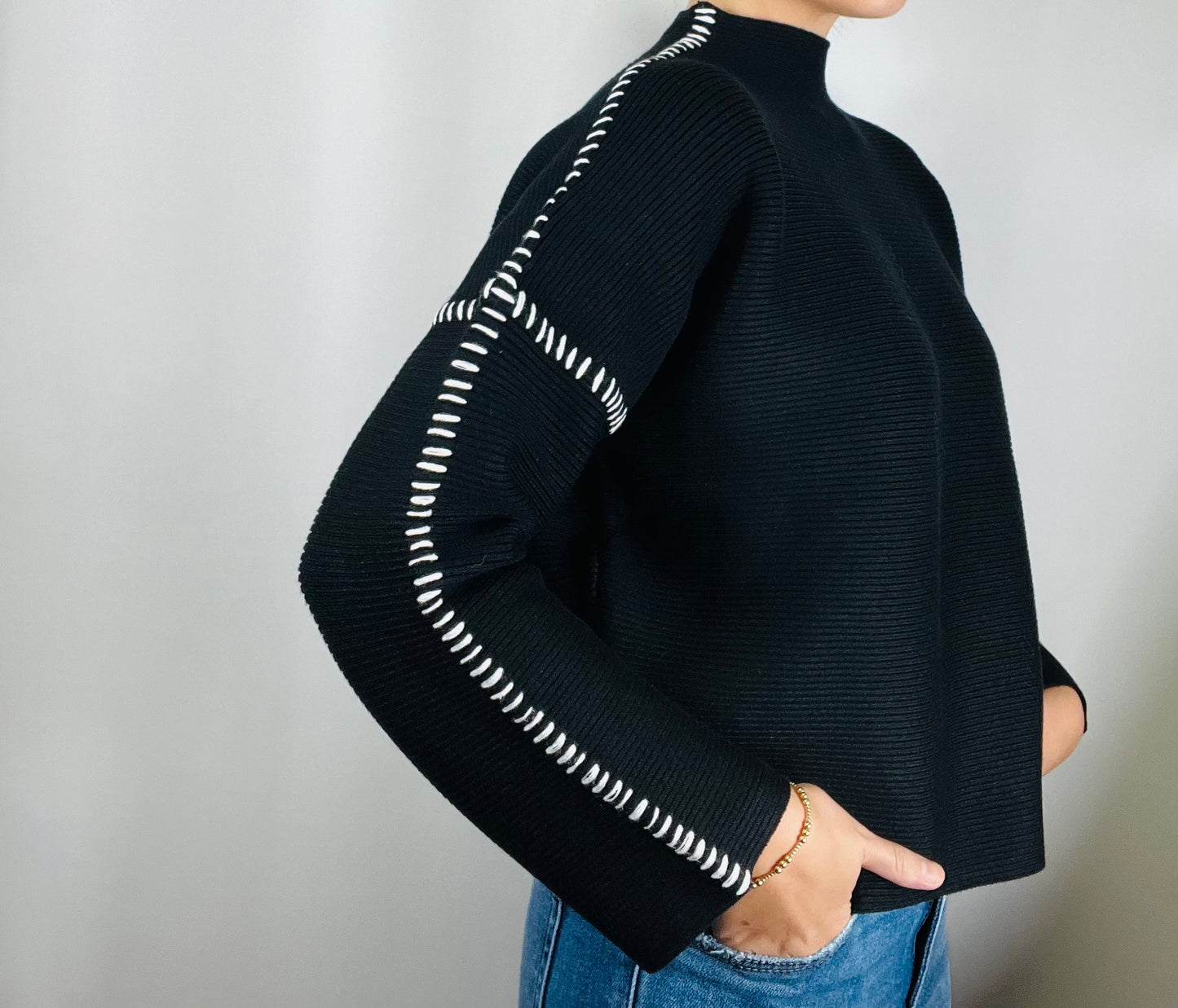 Contrast Stitch Sweater