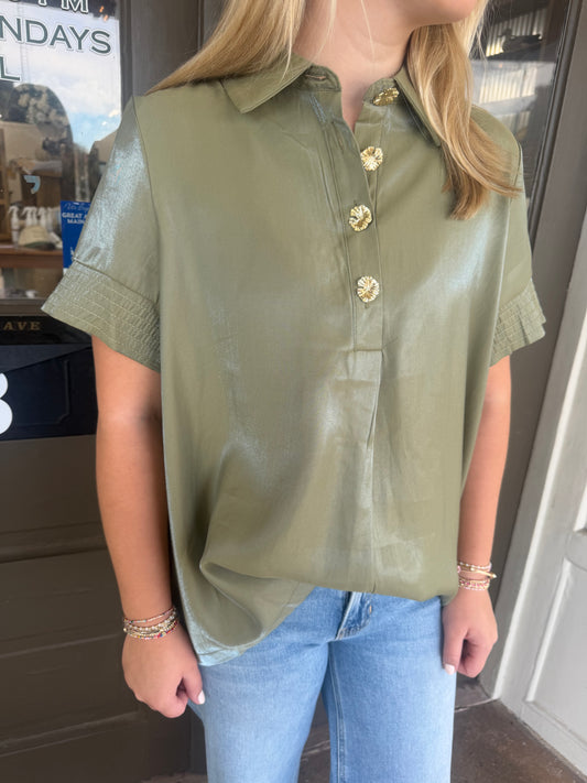The Camille Top in Olive