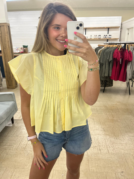 Flutter Kaftan Top in Banana