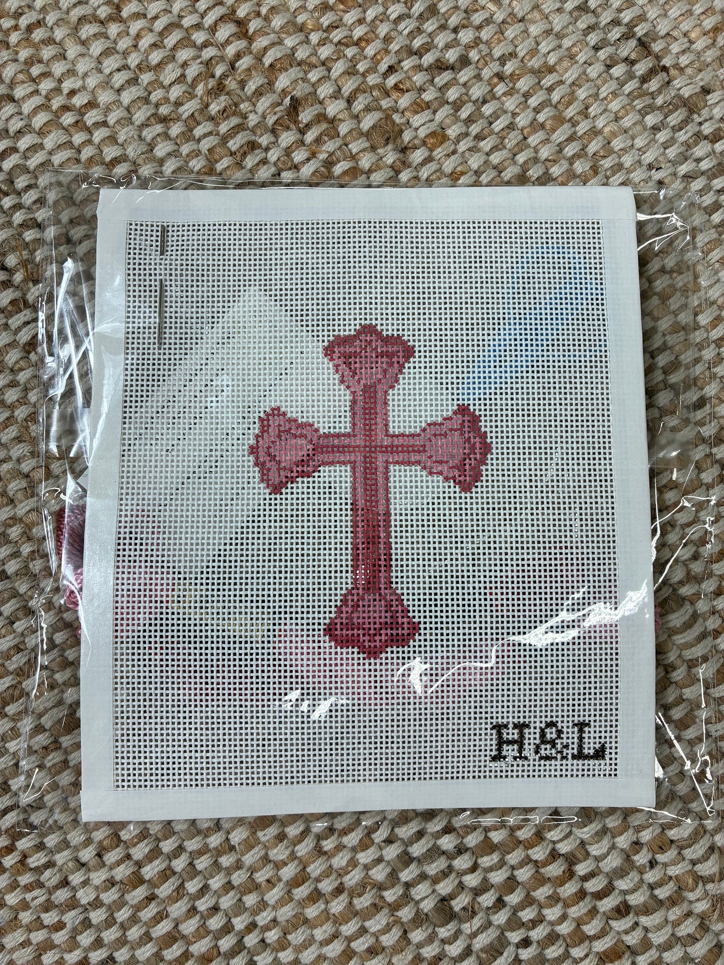 Cross Needlepoint Canvas by Henry & Lu - Pink