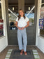 The Nantucket Gingham Barrel Jeans