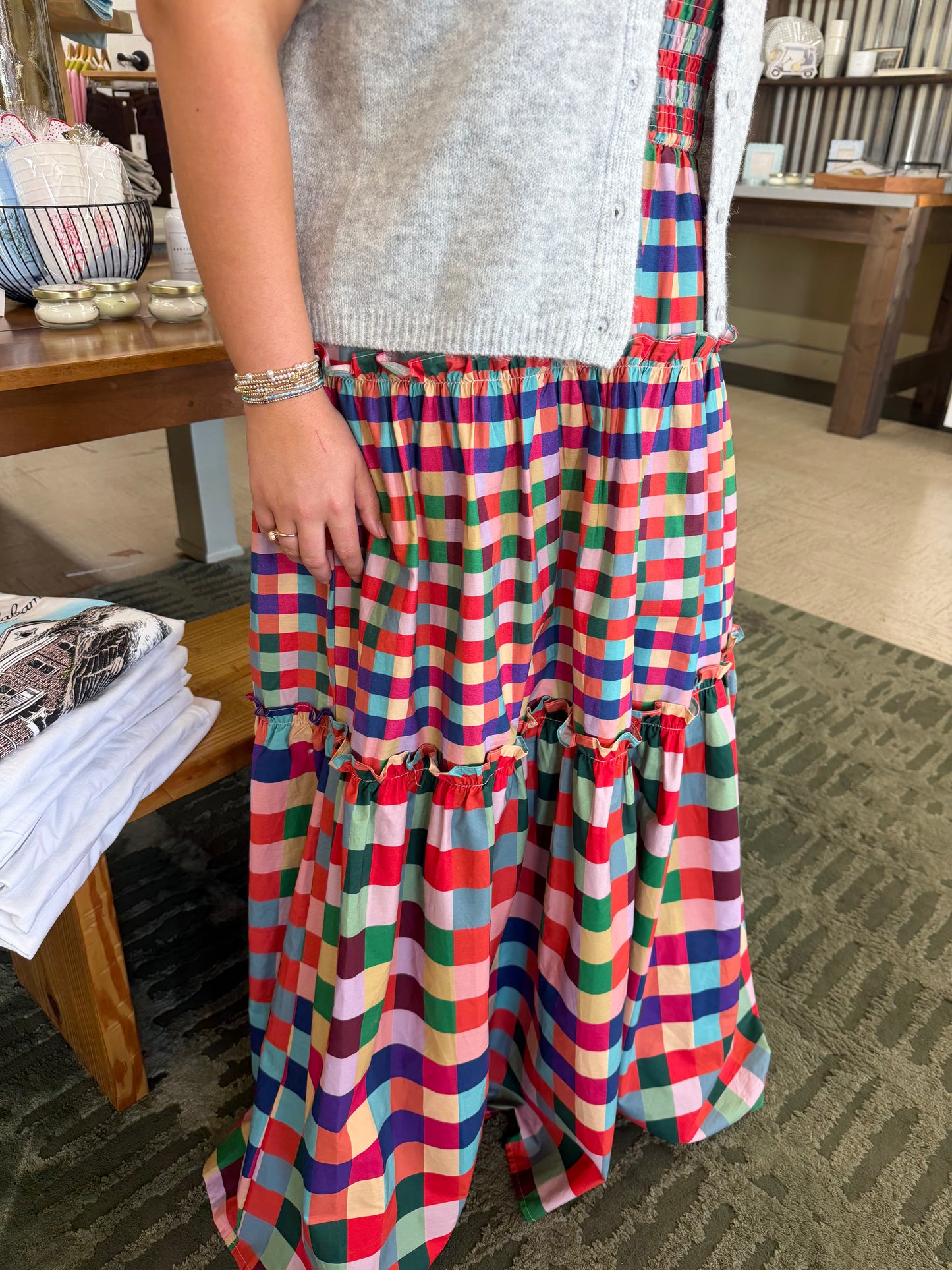 The Hadley Plaid Maxi Dress