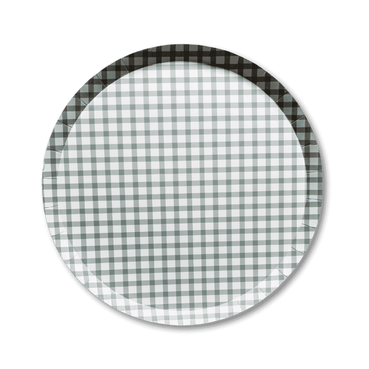 Premium Gingham Green Plate (12pcs)