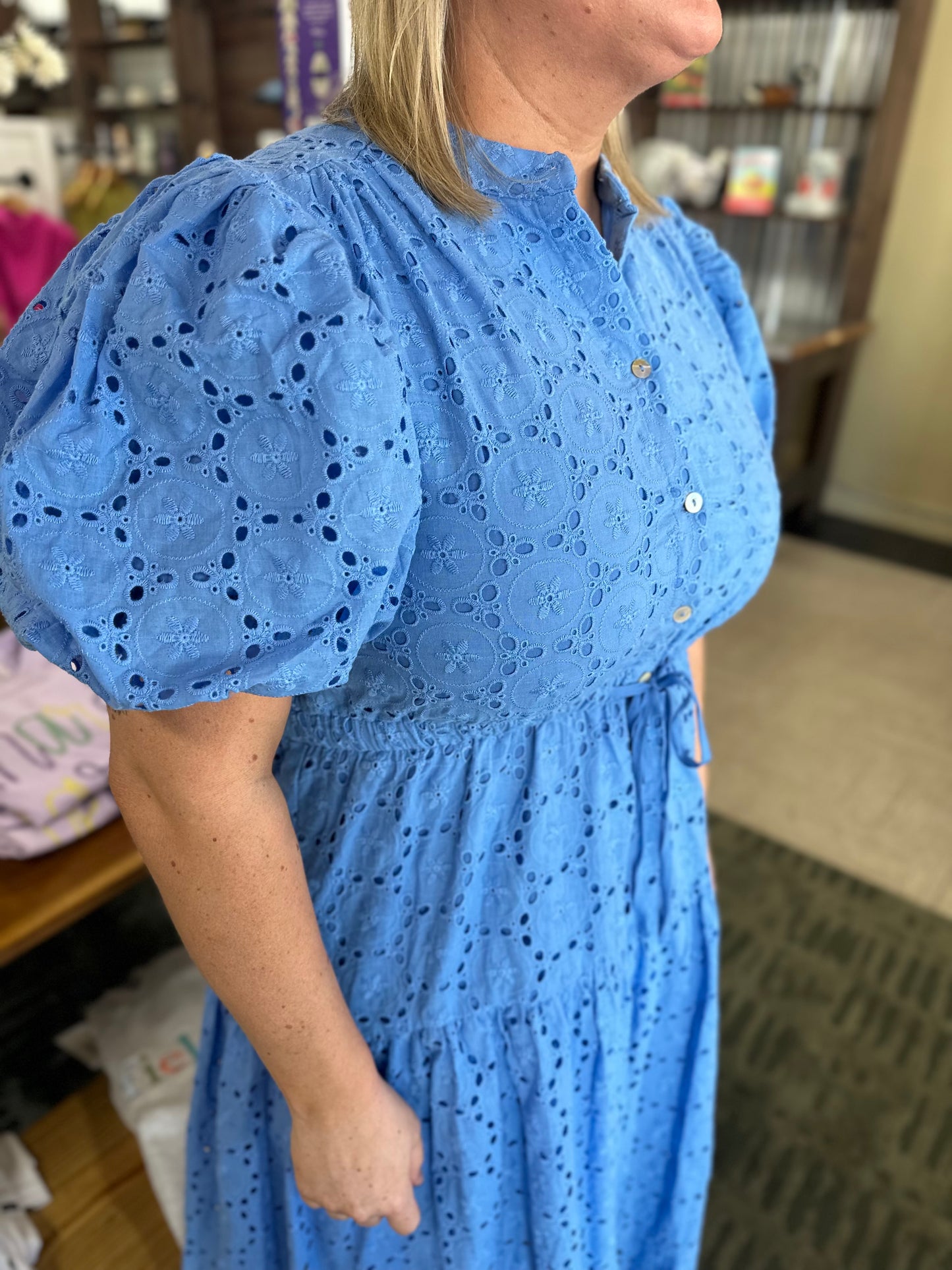 Caroline Eyelet Midi Dress