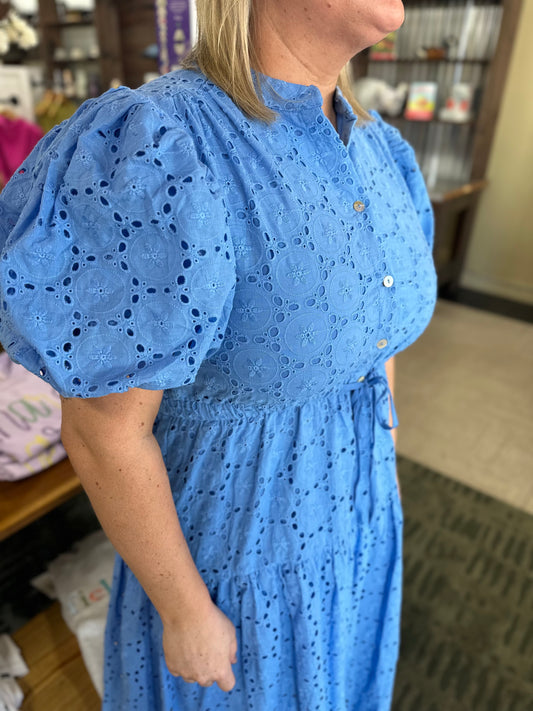 Caroline Eyelet Midi Dress