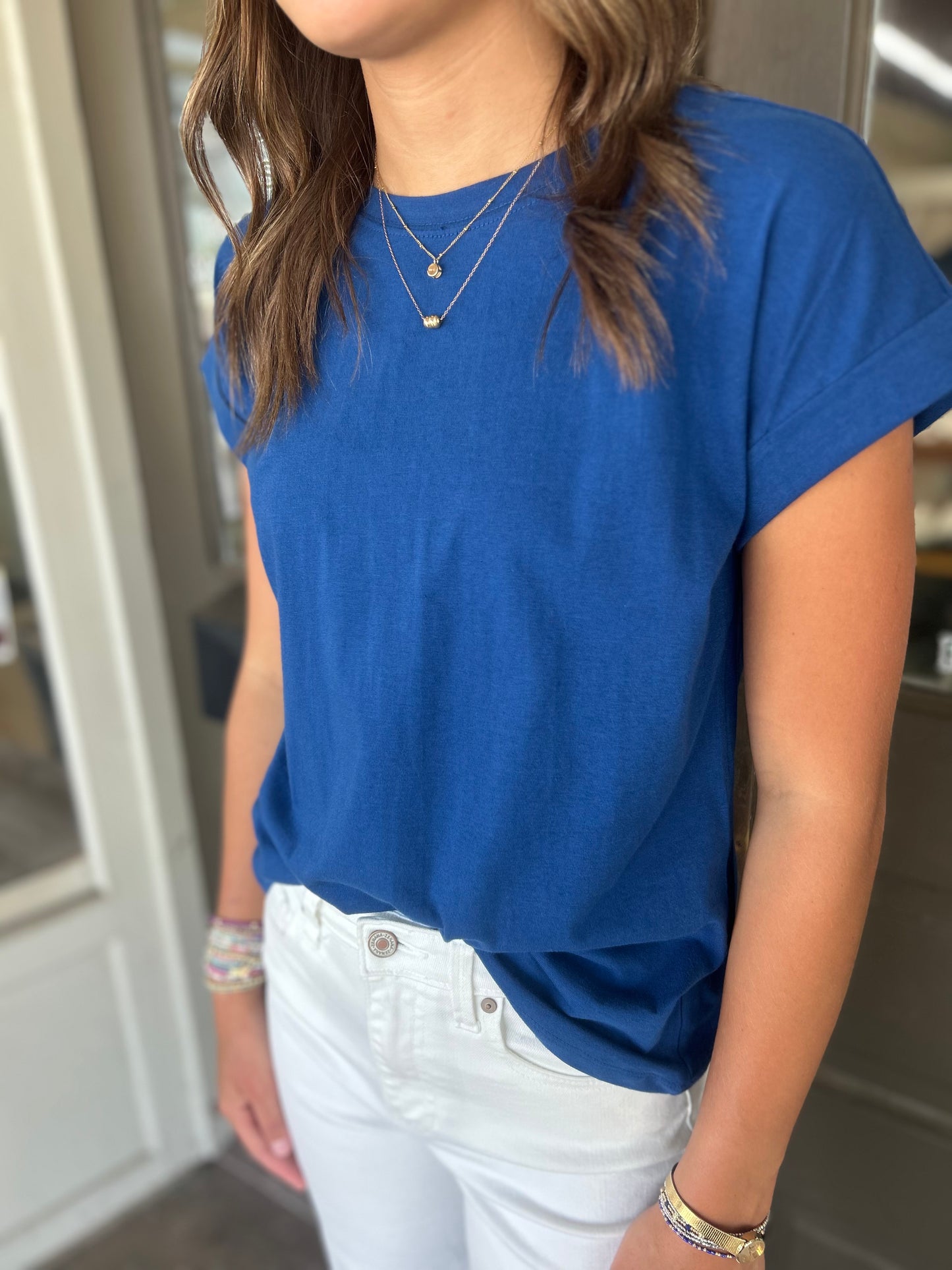 Cotton Tee in Navy