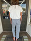 The Nantucket Gingham Barrel Jeans