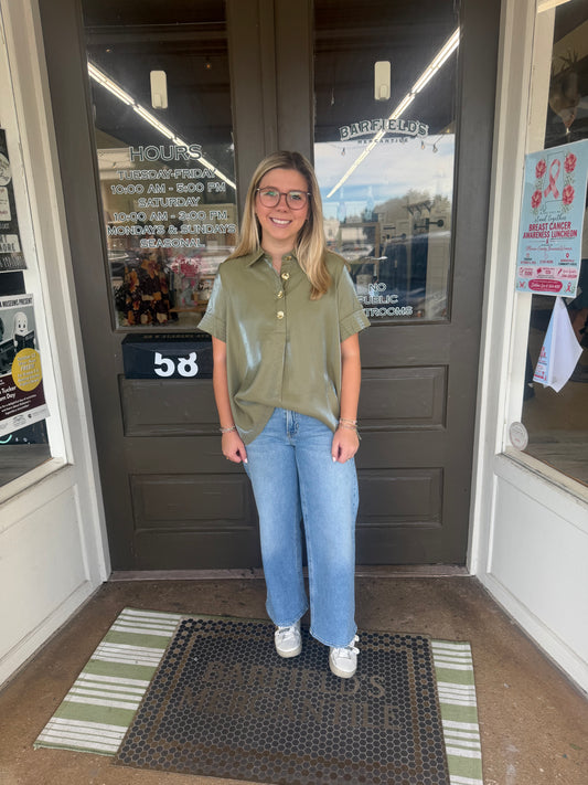 The Camille Top in Olive