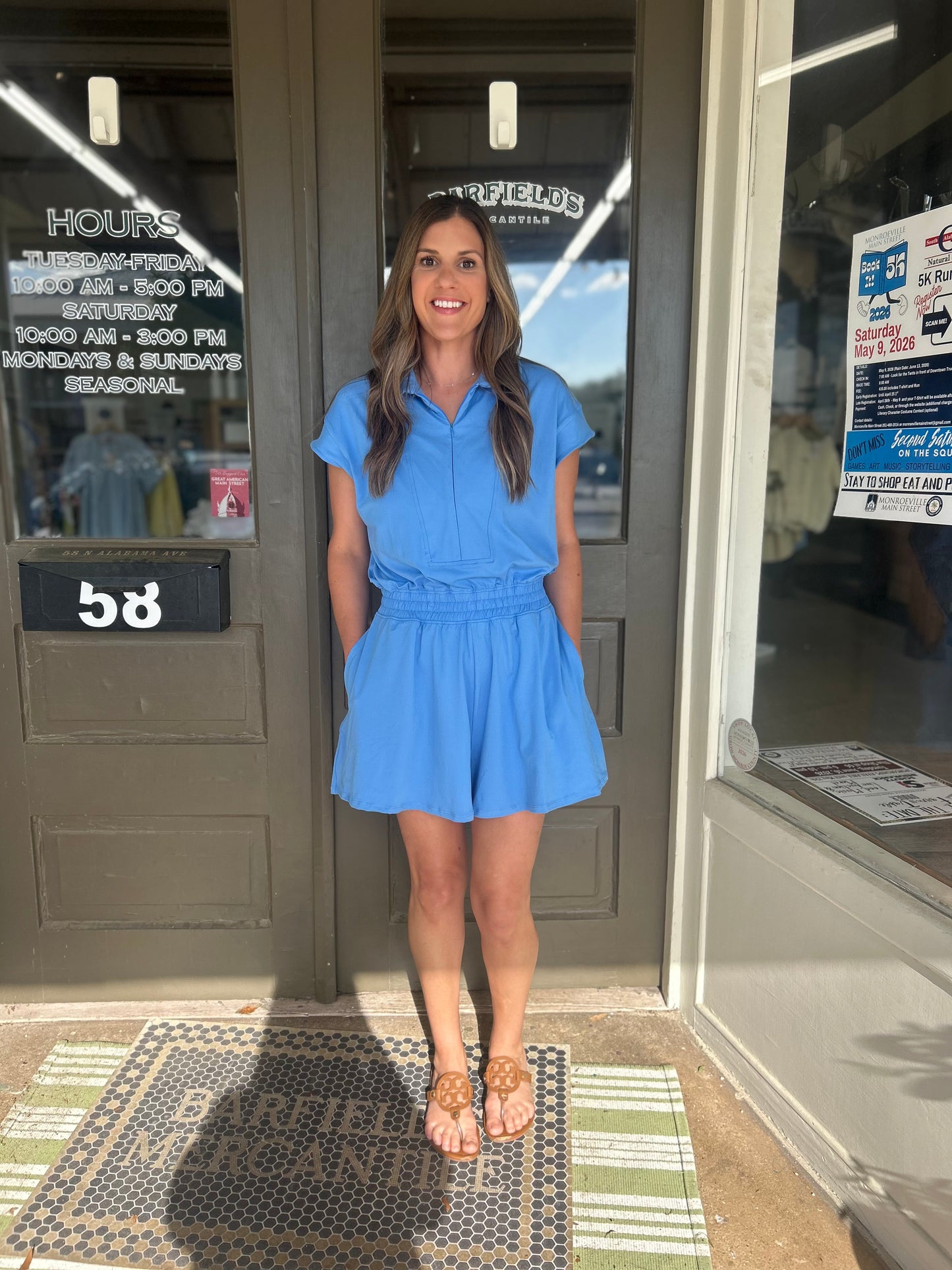 Easygoing Romper in Aqua Splash