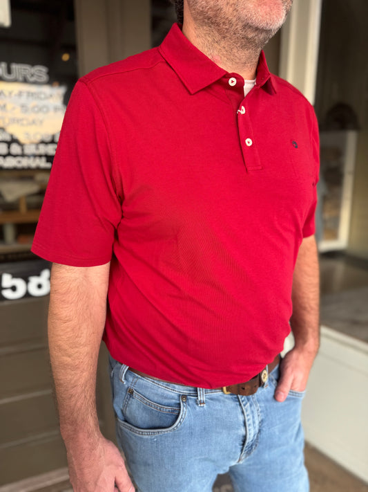 Hanover Pima Cotton Polo in Rio Red